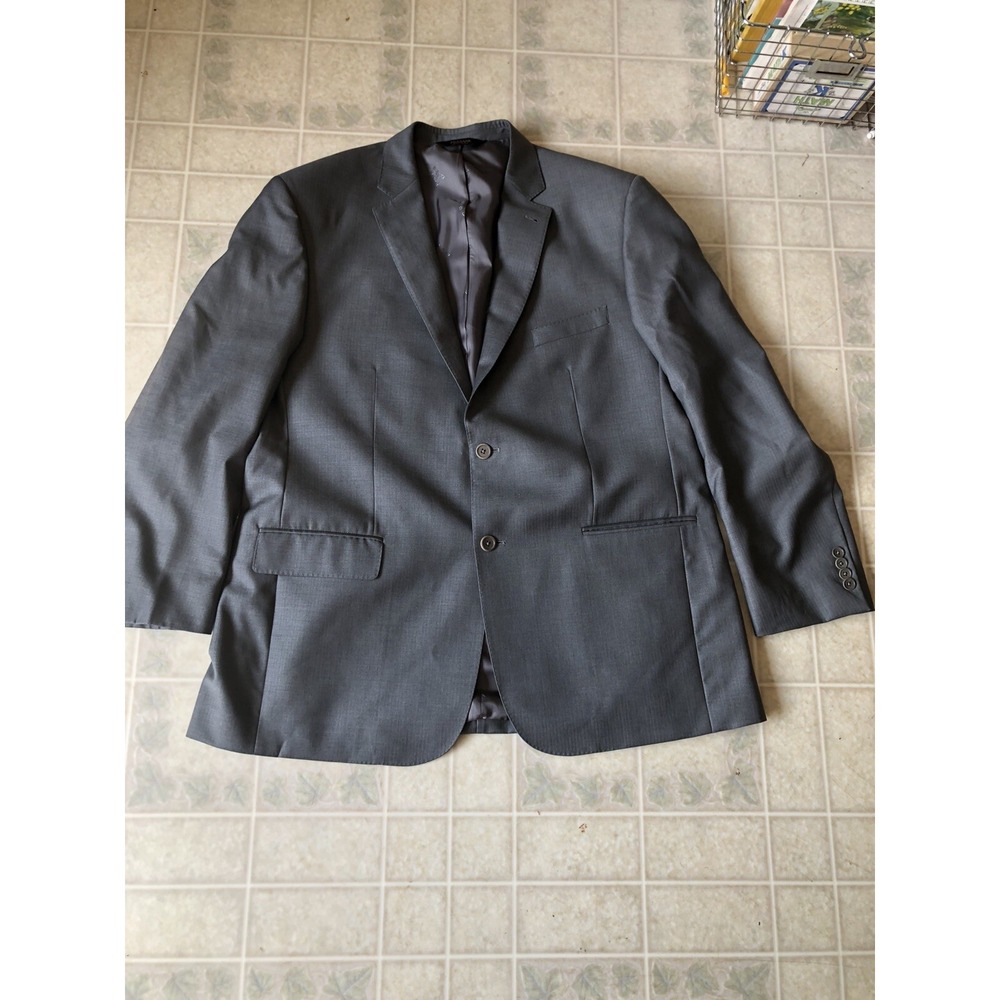 Jos. A. Bank 46 L Signature Gold Gray Wool Two button Suit Jacket notched Collar